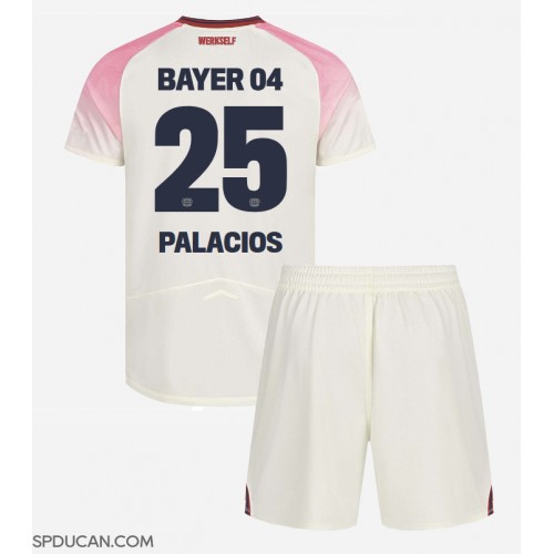 Dječji Nogometni Dres Bayer Leverkusen Exequiel Palacios #25 Gostujuci 2025-26 Kratak Rukav (+ Kratke hlače)